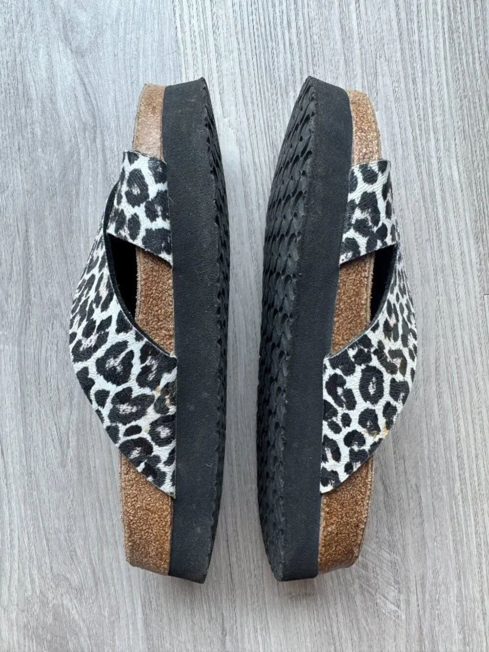 Birkenstock Papillio Daytona Leopard Print Platform Sandals Narrow EU39 US8-8.5